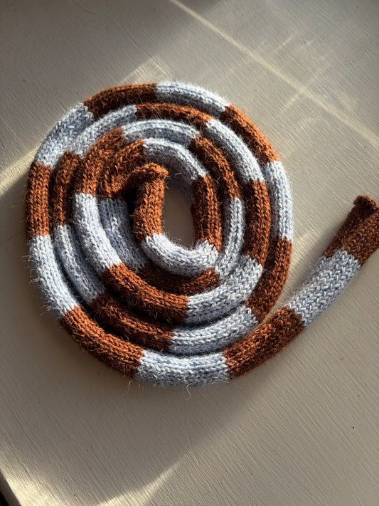 Sky and Copper Skinny Scarf